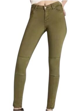 Lucky Brand Sasha Skinny Jeans 2/26 Olive Ankle Zip Stretch Mid Rise Denim